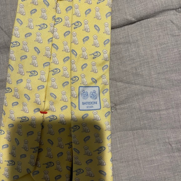 Battistoni Italy -Silk Tie. Yellow - Picture 3 of 4